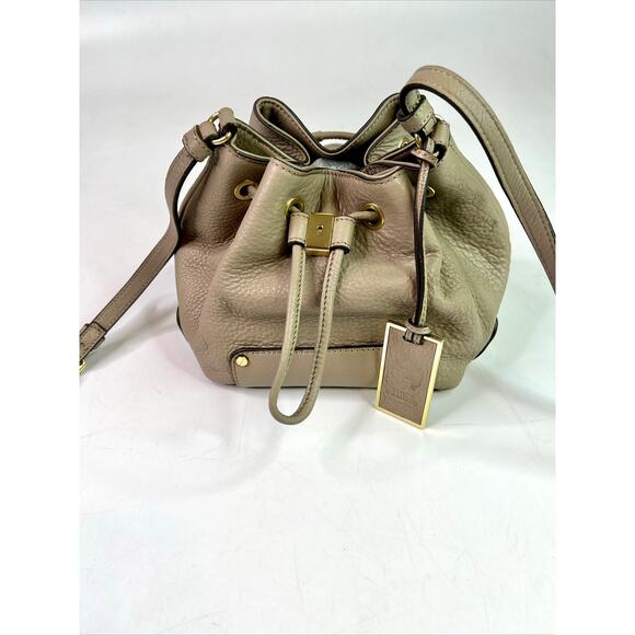 Vince Camuto Leather Bucket and Drawstring Small Satchel Bag - Gray - Picture 9 of 15